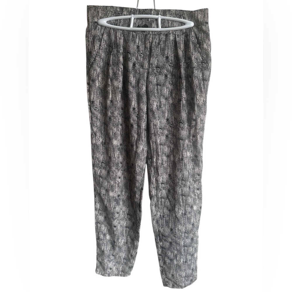 MONO B Women's Black & White Abstract Printed Casual Pants Sz S